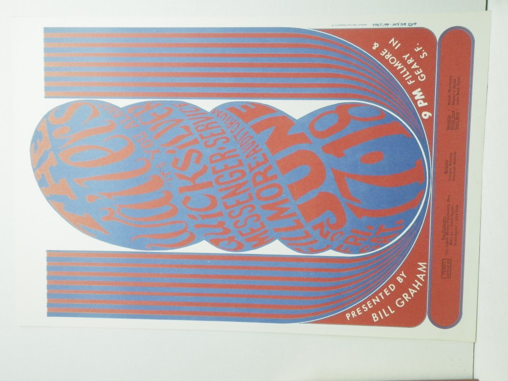 Vintage 1966 Fillmore BG-11 Poster Wes Wilson Wailers West Coast Litho 2nd Print