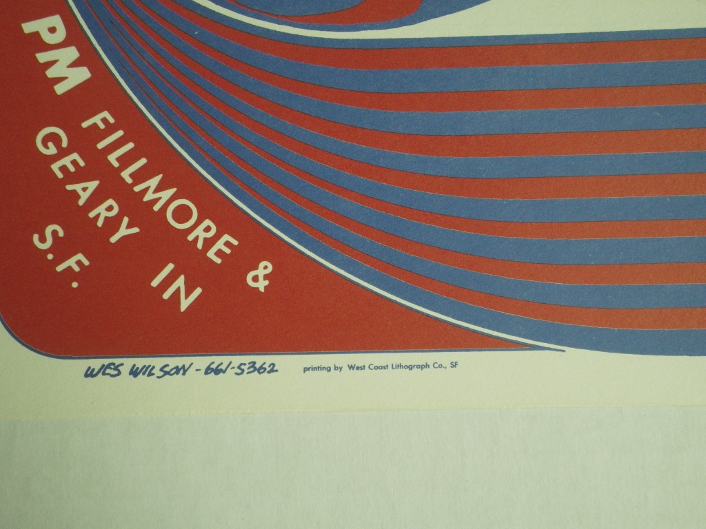 Image 4 of Vintage 1966 Fillmore BG-11 Poster Wes Wilson Wailers West Coast Litho 2nd Print