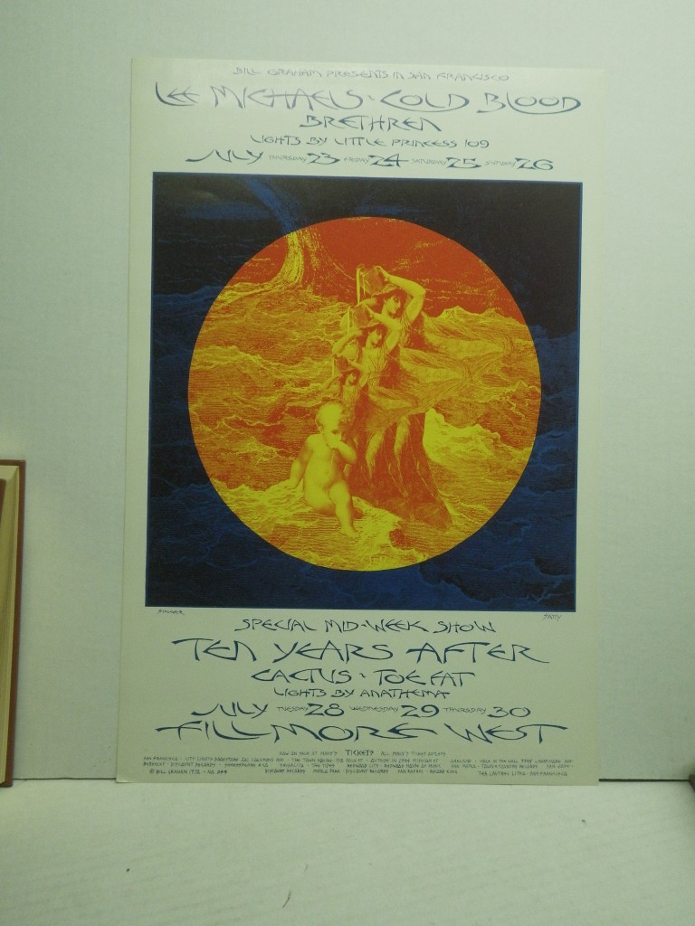 Vintage 1970 BG-244 Fillmore WEst Concert Poster Bill Graham Ten Years AFter Ori
