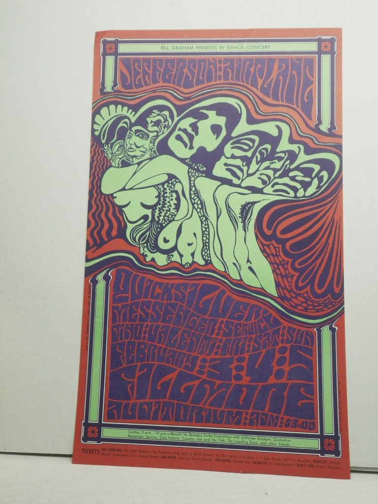 1967 Bill Graham BG-48 1st Printing Fillmore Auditorium Concert Poster Jefferson