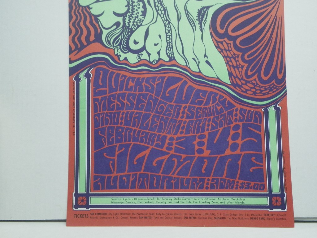 Image 1 of 1967 Bill Graham BG-48 1st Printing Fillmore Auditorium Concert Poster Jefferson