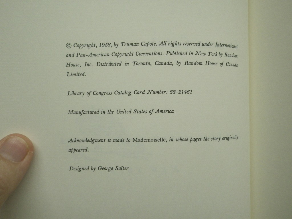Image 2 of Truman Capote A Christmas Memory 1966 First Trade Edition HC