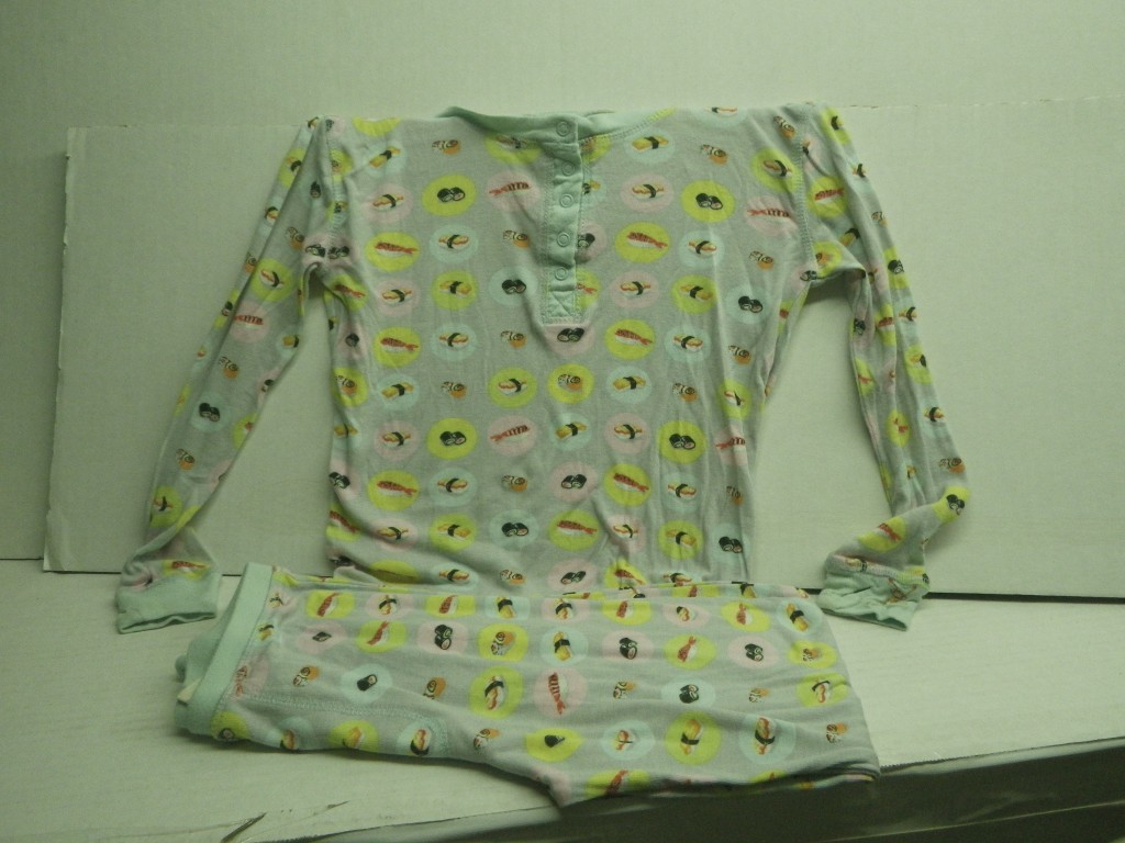 Vintage Munki Munki Pajama Set Child size 12 Heather Ross Sughi Print Henley Kni
