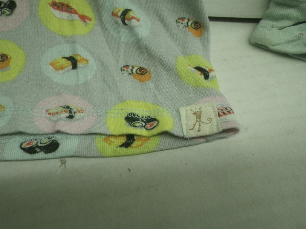 Image 1 of Vintage Munki Munki Pajama Set Child size 12 Heather Ross Sughi Print Henley Kni
