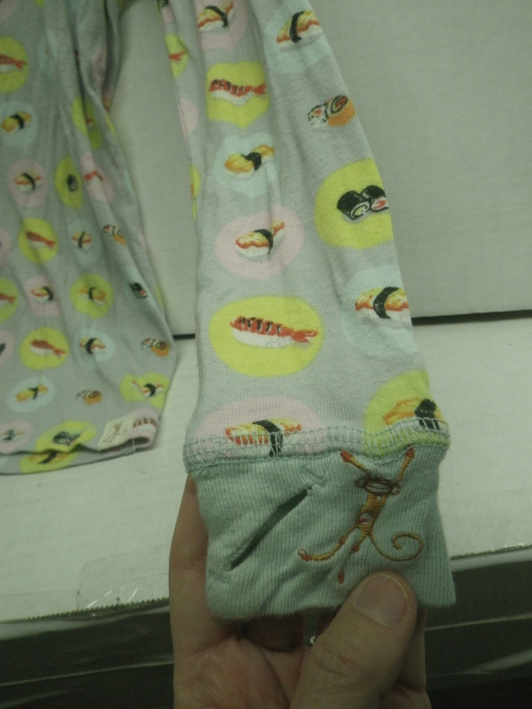 Image 5 of Vintage Munki Munki Pajama Set Child size 12 Heather Ross Sughi Print Henley Kni