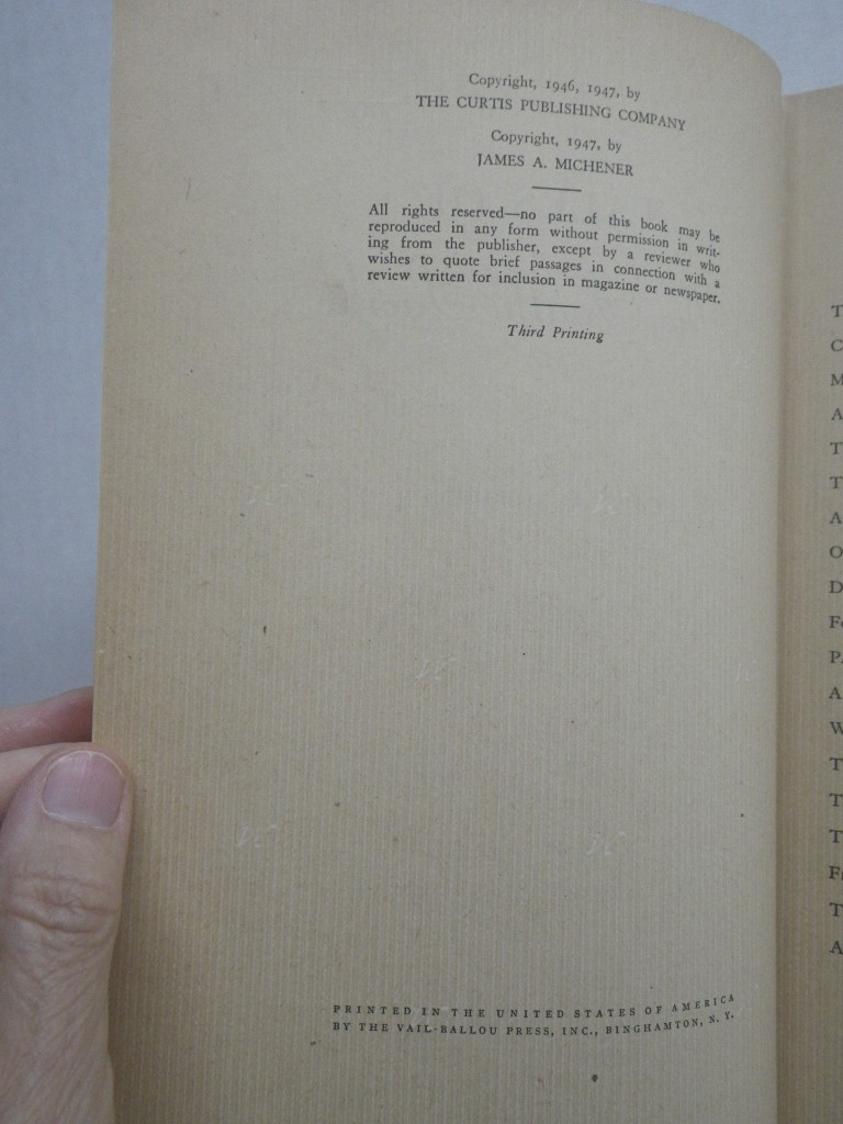 Image 4 of Tales of the South Pacific  1947 3rd Printing, HC