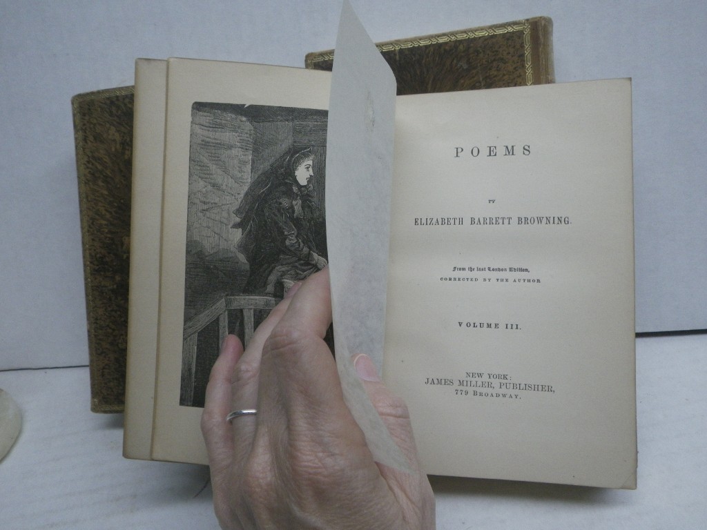 Image 4 of Poems by Elizabeth Barrett Browning, 4 volumes, Calf leather Antique