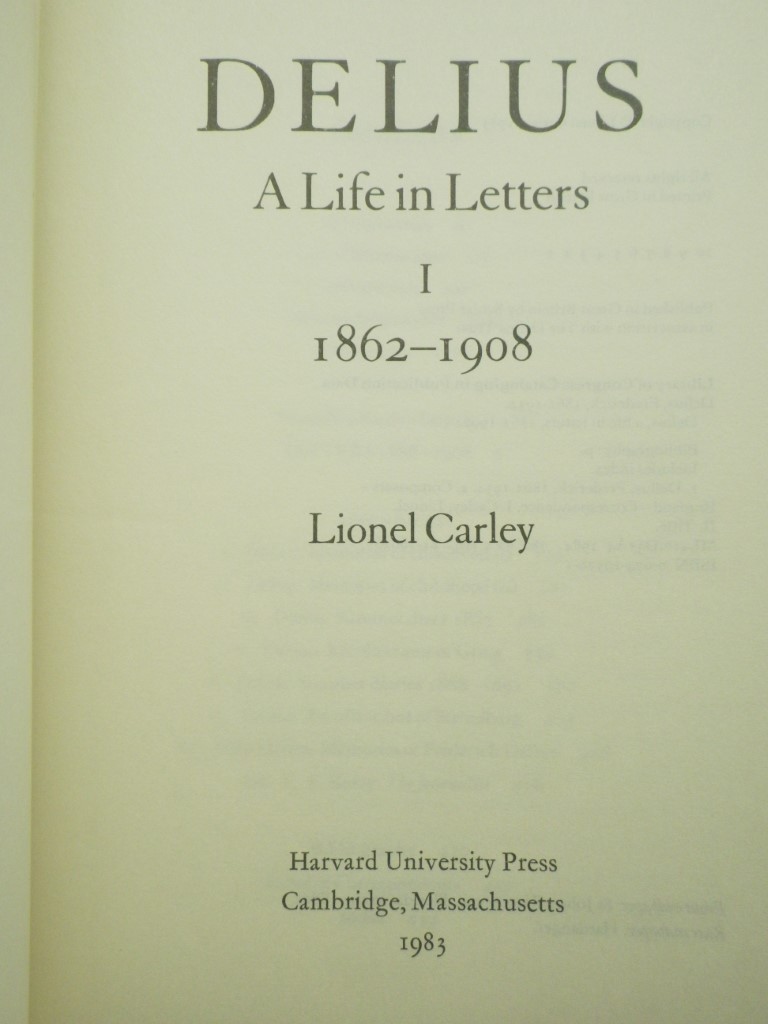 Image 1 of Delius: A Life in Letters, 1862-1908