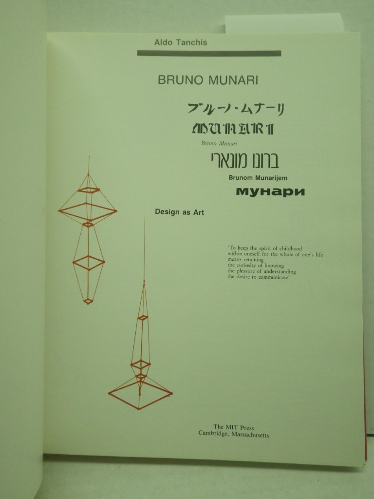 Image 1 of Bruno Munari: Design As Art (English and Italian Edition)