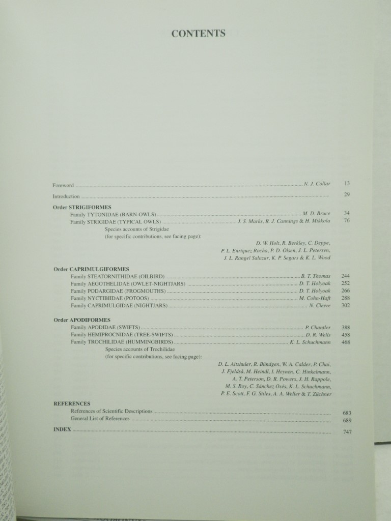 Image 2 of Handbook of the Birds of the World, Vol. 5: Barn Owls to Hummingbirds