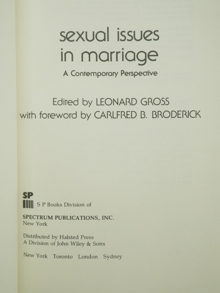 Image 1 of Sexual Issues in Marriage:  A Contemporary Perspective