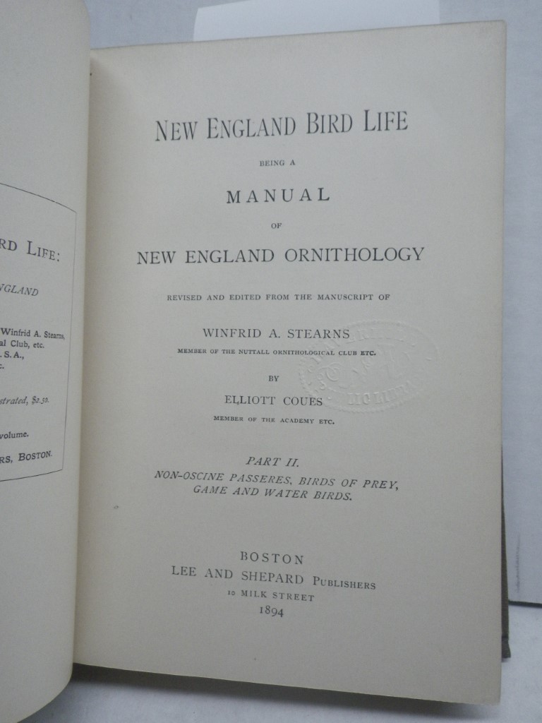 Image 5 of New England Bird Life Being a Manual of New England Ornithology. Part I. - Oscin