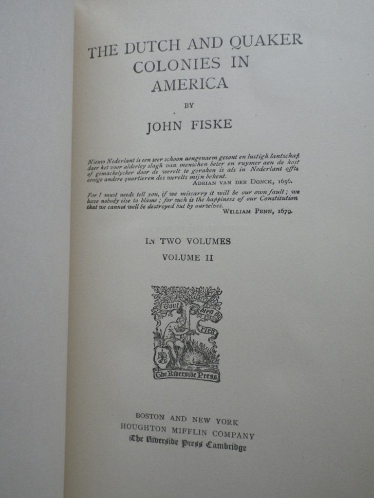 Image 2 of The Dutch and Quaker Colonies in America (2 Volumes)