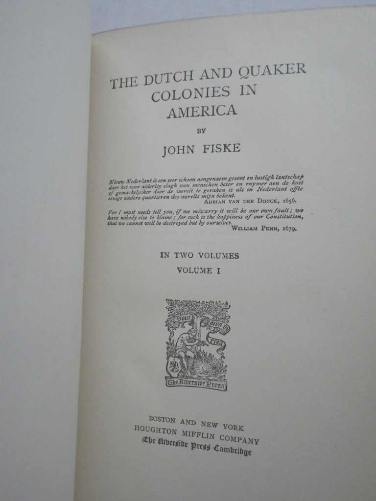 Image 5 of The Dutch and Quaker Colonies in America (2 Volumes)
