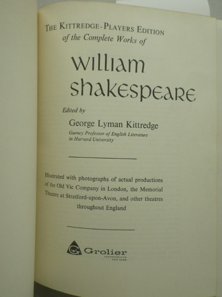 Image 1 of Kitteredge-Players Edition of the Complete Works of William Shakespeare