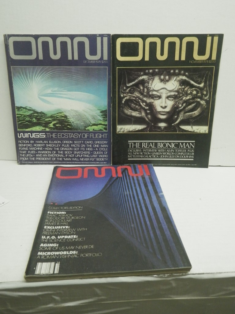 OMNI Magazine - 3 issues:  v.1#1 October 1978; v.1#2 November 1978; v.1#3 Decemb