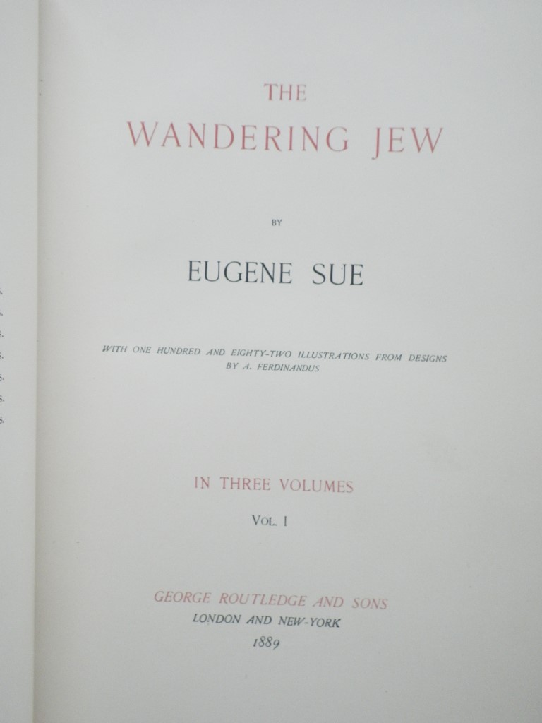 Image 4 of The Wandering Jew (3 volumes), bookplate of David Belasco-Theatre Producer