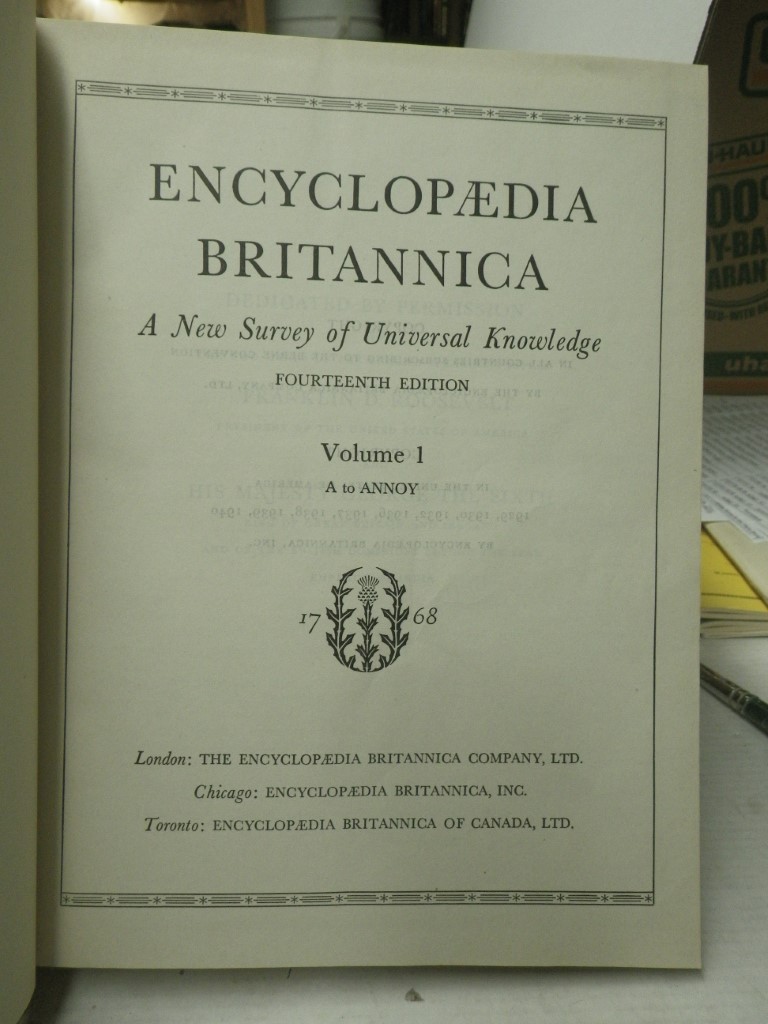Image 7 of Encyclopaedia Britannica 1768 - 14th Edition (published 1940) Complete.