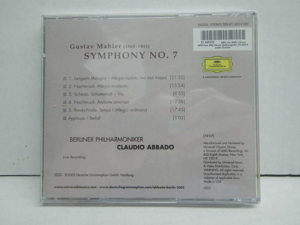 Image 1 of Mahler: Symphony No.7 ~ Abbado