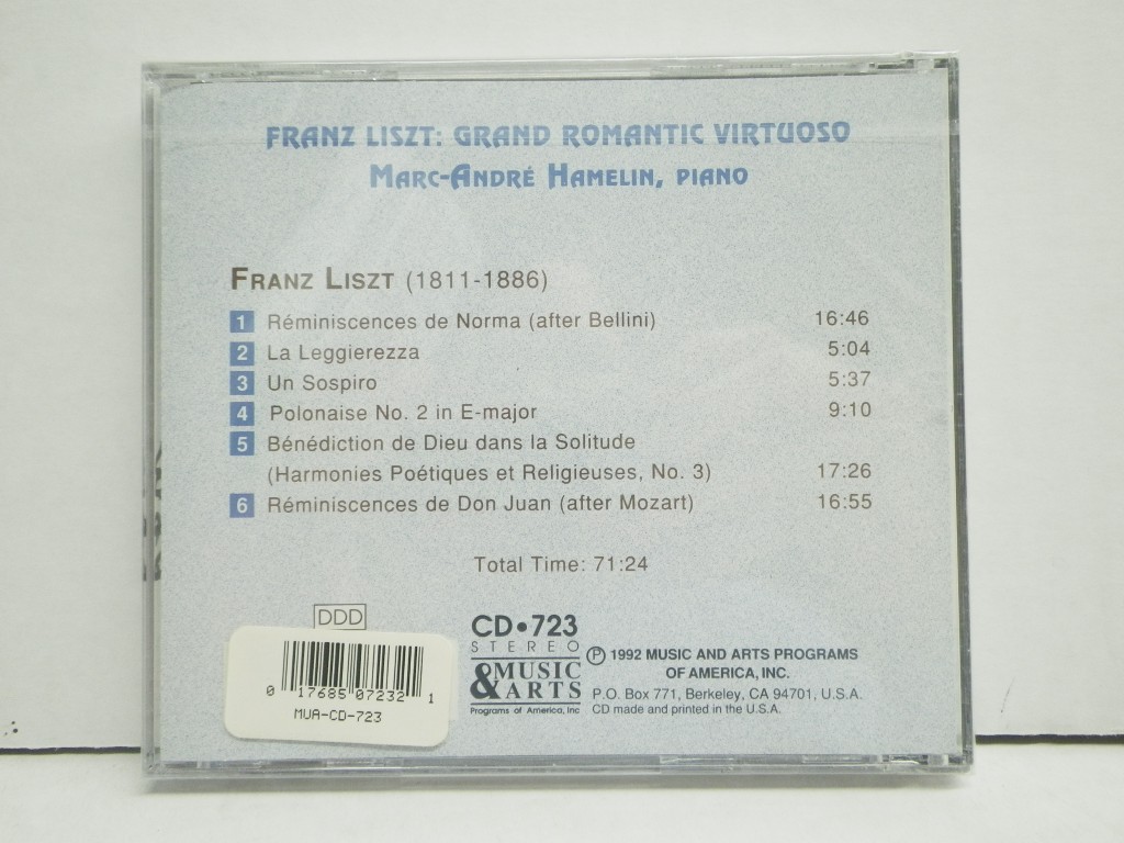 Image 1 of Franz Liszt: Grand Romantic Virtuoso- Reminiscences De Norma / Don Juan Fantasy 