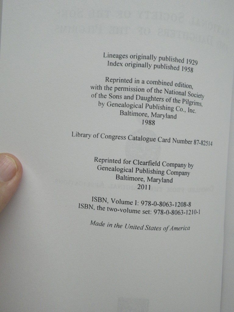 Image 2 of Lineages of Members of the National Society of Sons and Daughters of the Pilgrim
