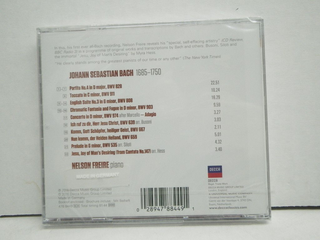 Image 1 of Nelson Freire - Bach by Nelson Freire (2016-05-04)