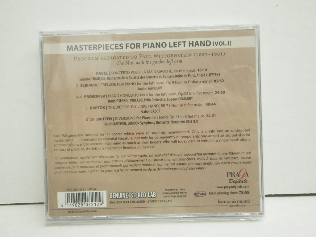 Image 1 of Masterpieces for Piano Left Hand Vol.1