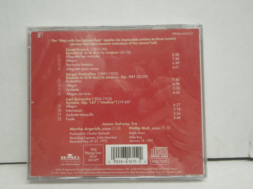 Image 1 of James Galway ~ Flute Sonatas - Franck · Prokofiev · Reinecke / with M. Argeric