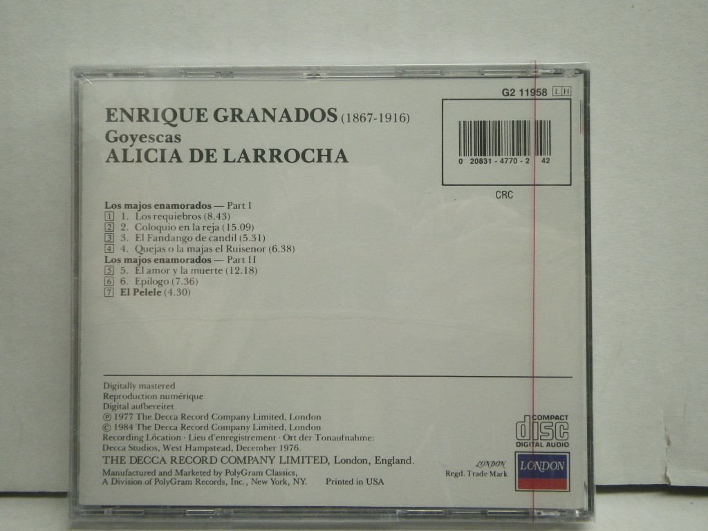 Image 1 of Granados: Goyescas, El Pelele