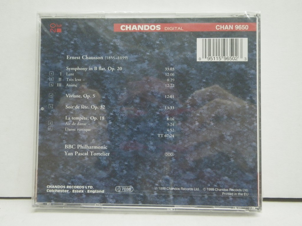 Image 1 of Chausson: Symphony in B Flat; La Tempete; Viviane; Soir de Fete