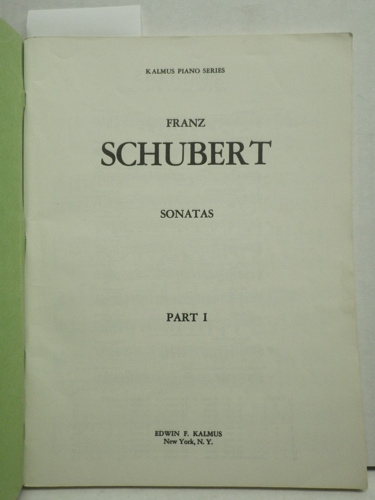 Image 1 of Franz Schubert Sonatas for Piano, Part 1