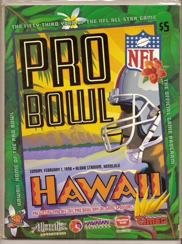 1998 NFL Pro Bowl Game Program NFC AFC