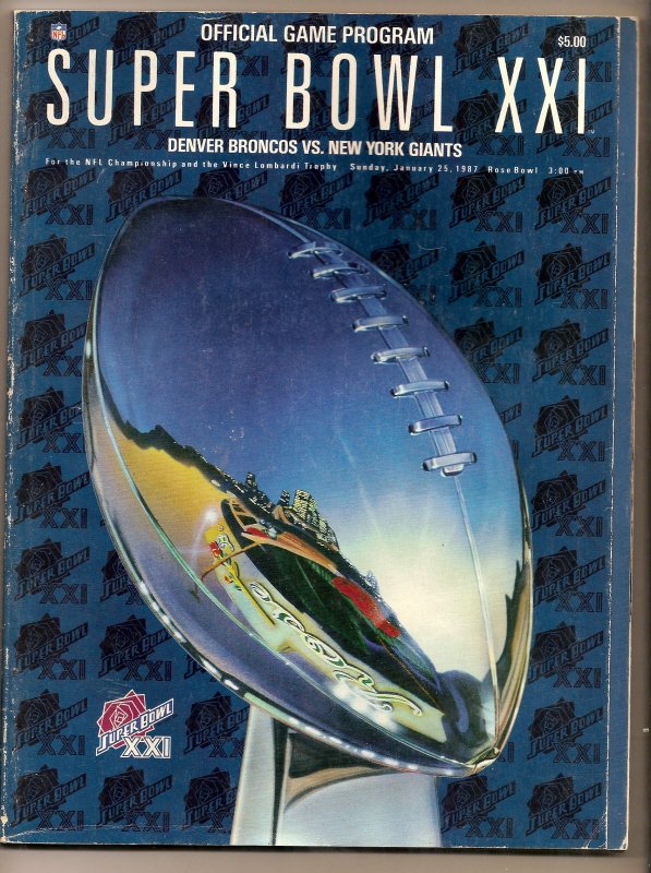 Super Bowl 21 xxi 1987 Giants Broncos Game Program