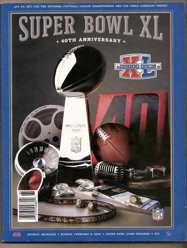 Super Bowl 40 XL program Steelers Seahawks Superbowl