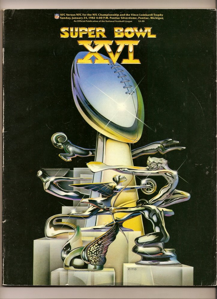 Super Bowl 16 XVI Game program 49ers Bengals 1982