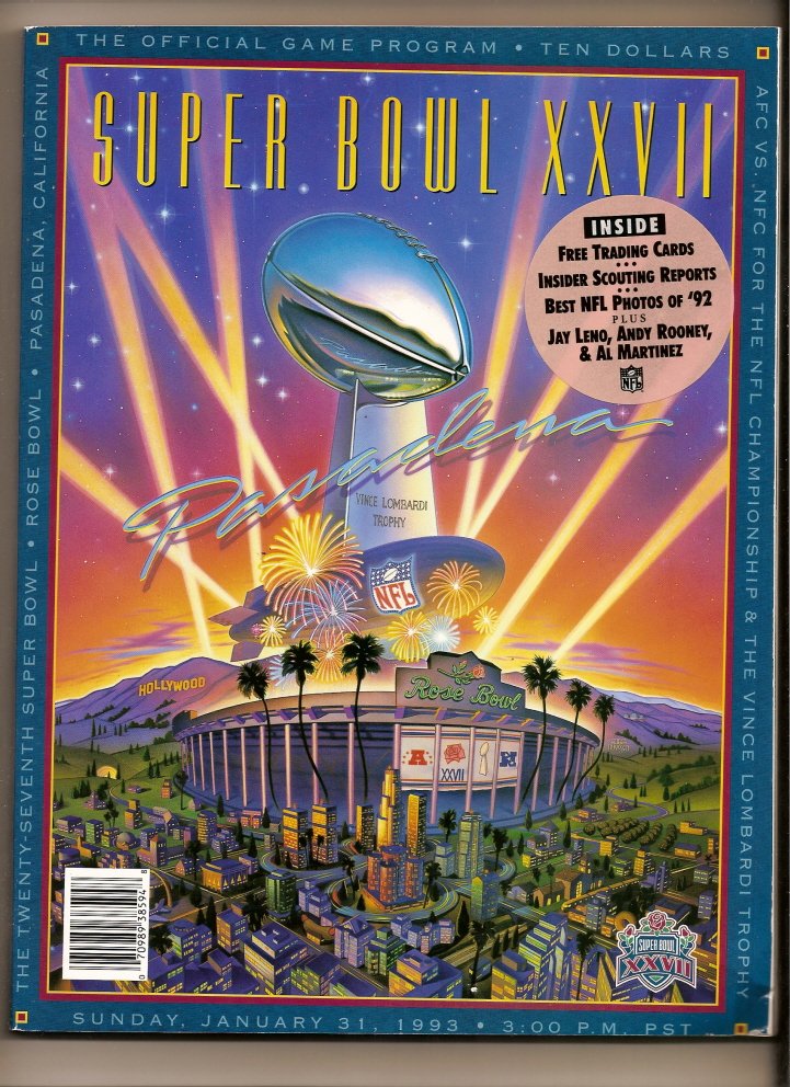 Super Bowl 27 XXVII program Cowboys Bills Superbowl 1993