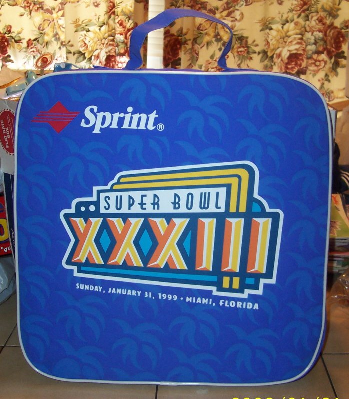 Super Bowl 33 xxxiii Seat Cushion Falcons Broncos ELWAY SB