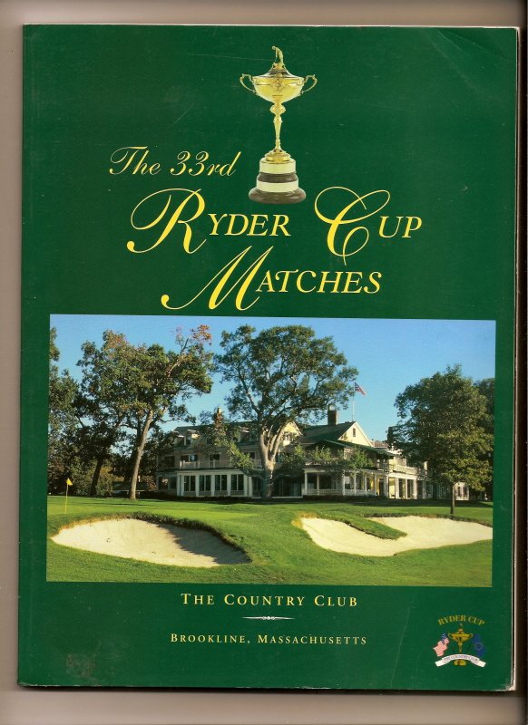 1999 Ryder Cup Program U.S. vs. Europe