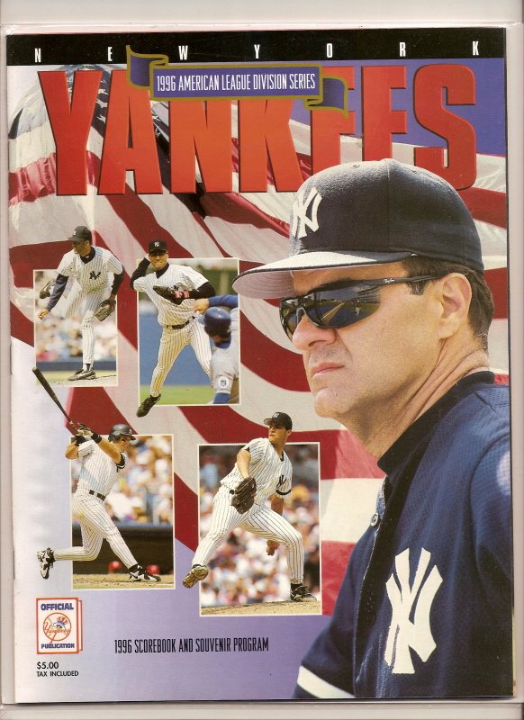 1996 Baseball ALDS Game program Rangers @ Yankees MLB