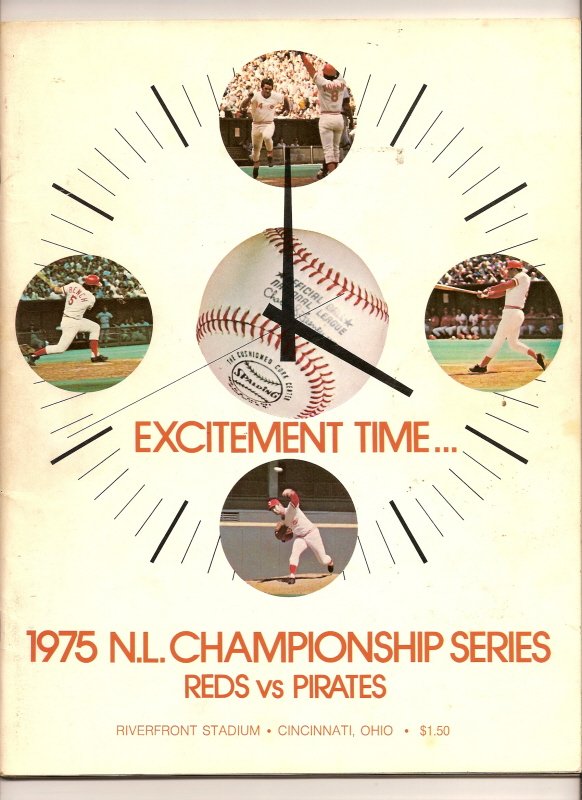 1975 NLCS program Pittsburgh Pirates @ Cincinnati Reds
