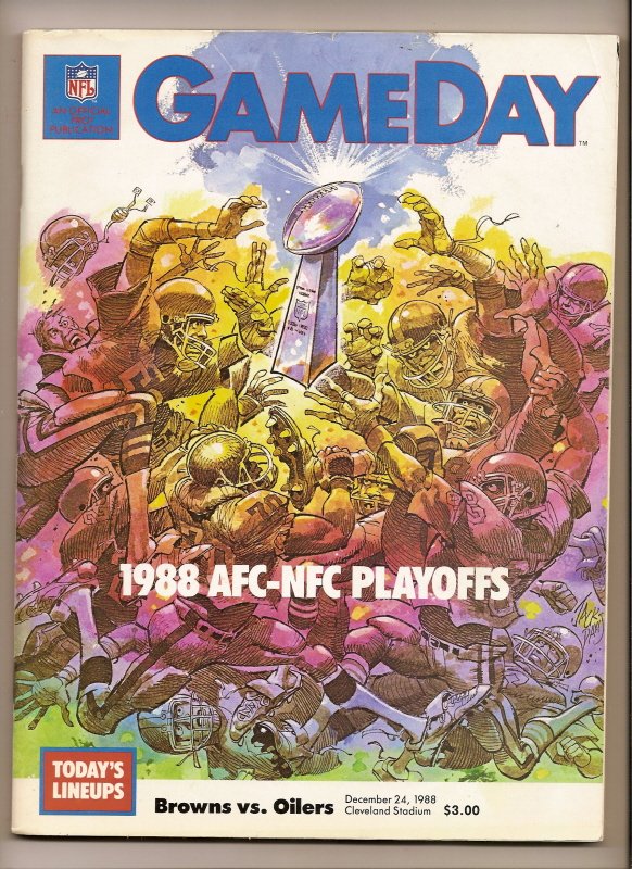 1988 NFL Playoff Program Oilers @ Browns