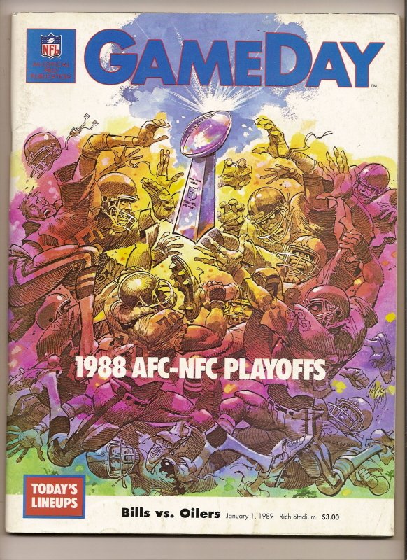 1988 NFL Playoffs Program Bills Oilers 1_1_1989
