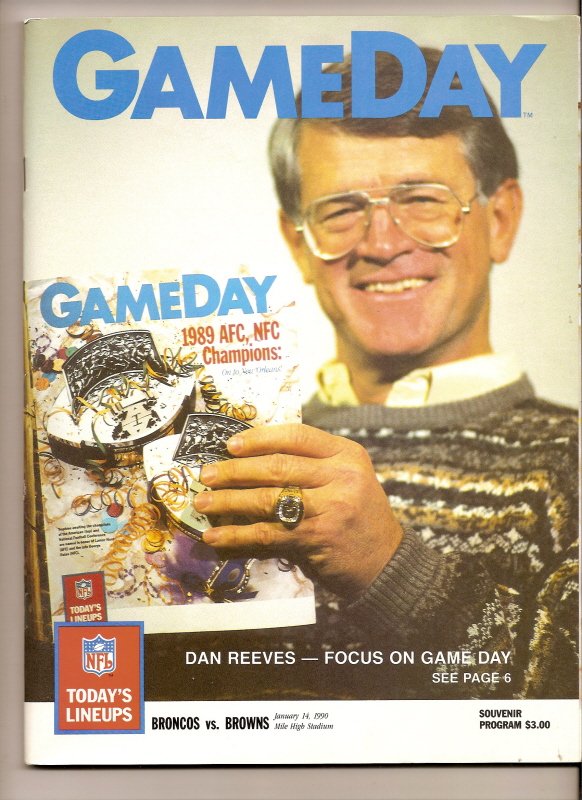1989 AFC Championship Game program Browns broncos