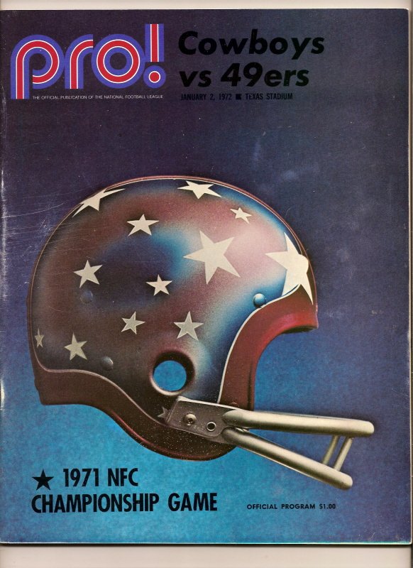 1971 NFC Championship Game program Cowboys 49ers NFL
