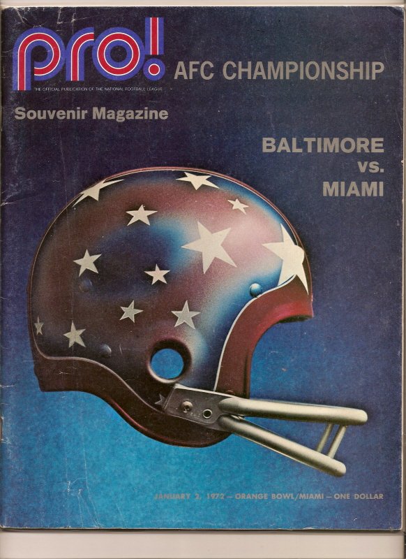 1971 AFC Championship Game program Colts Dolhpins