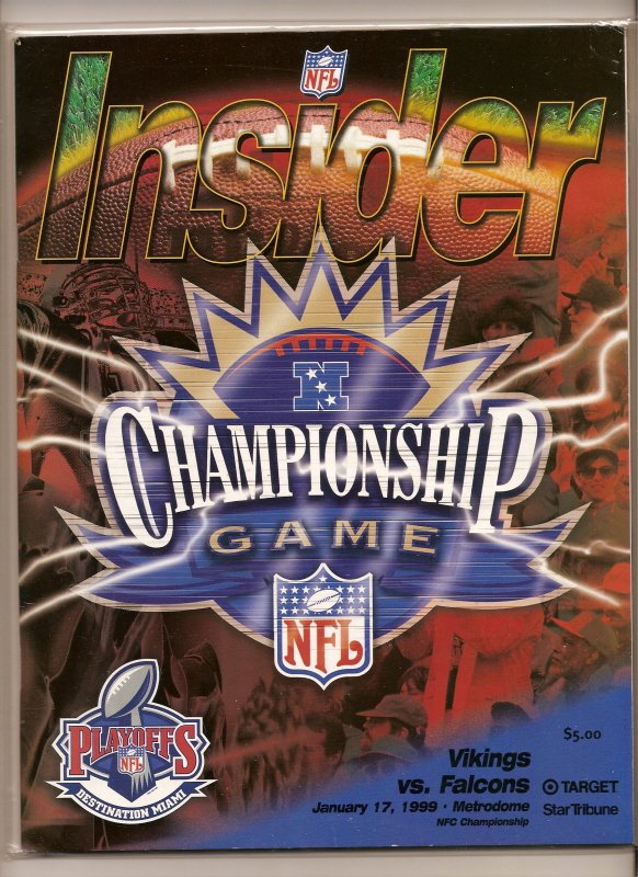 1998 NFC Championship Game Program Falcons @ Vikings