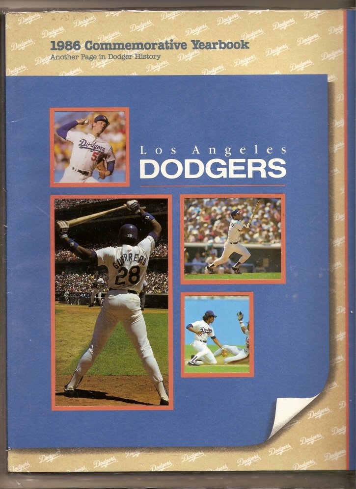 1986 Los Angeles Dodgers Official Yearbook MLB Baseball