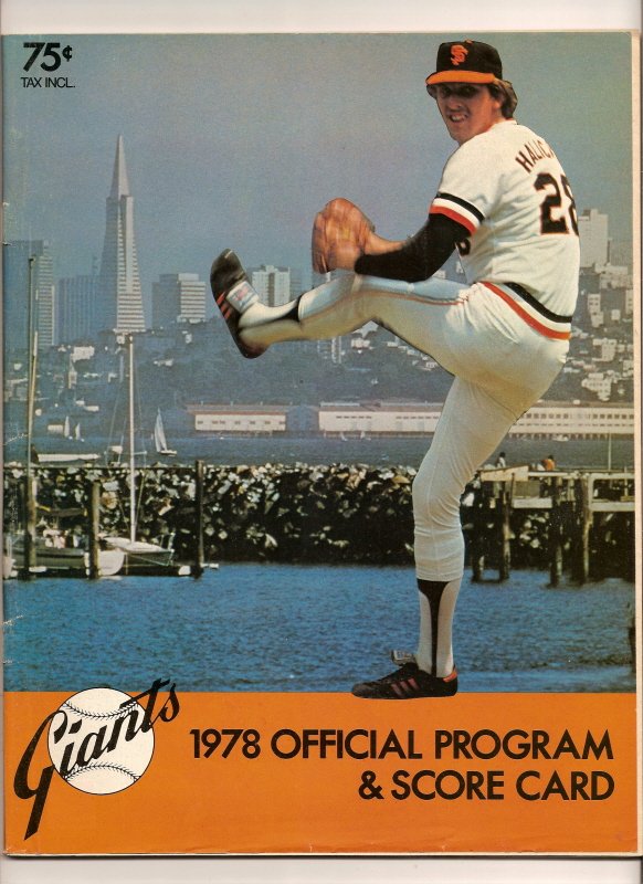 1978 Giants Reds Official Game Program
