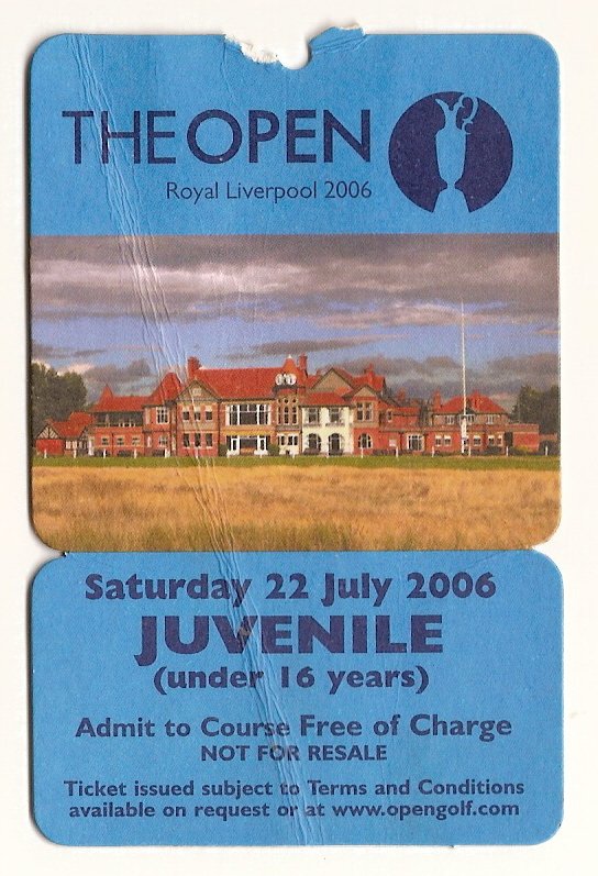 2006 British Open Ticket Stub Saturday 7/22/06 Tiger WOODS win
