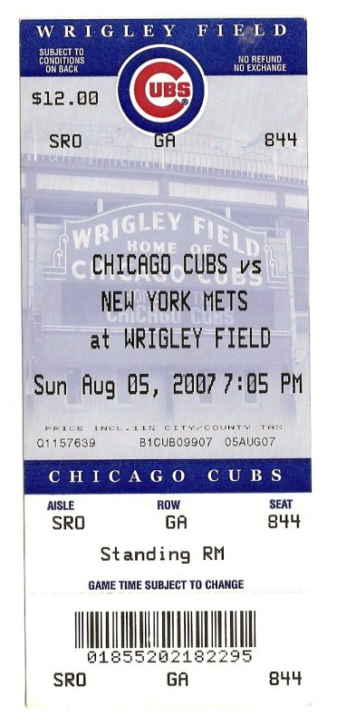 Tom Glavine 300 win Full Unused Box Office Ticket